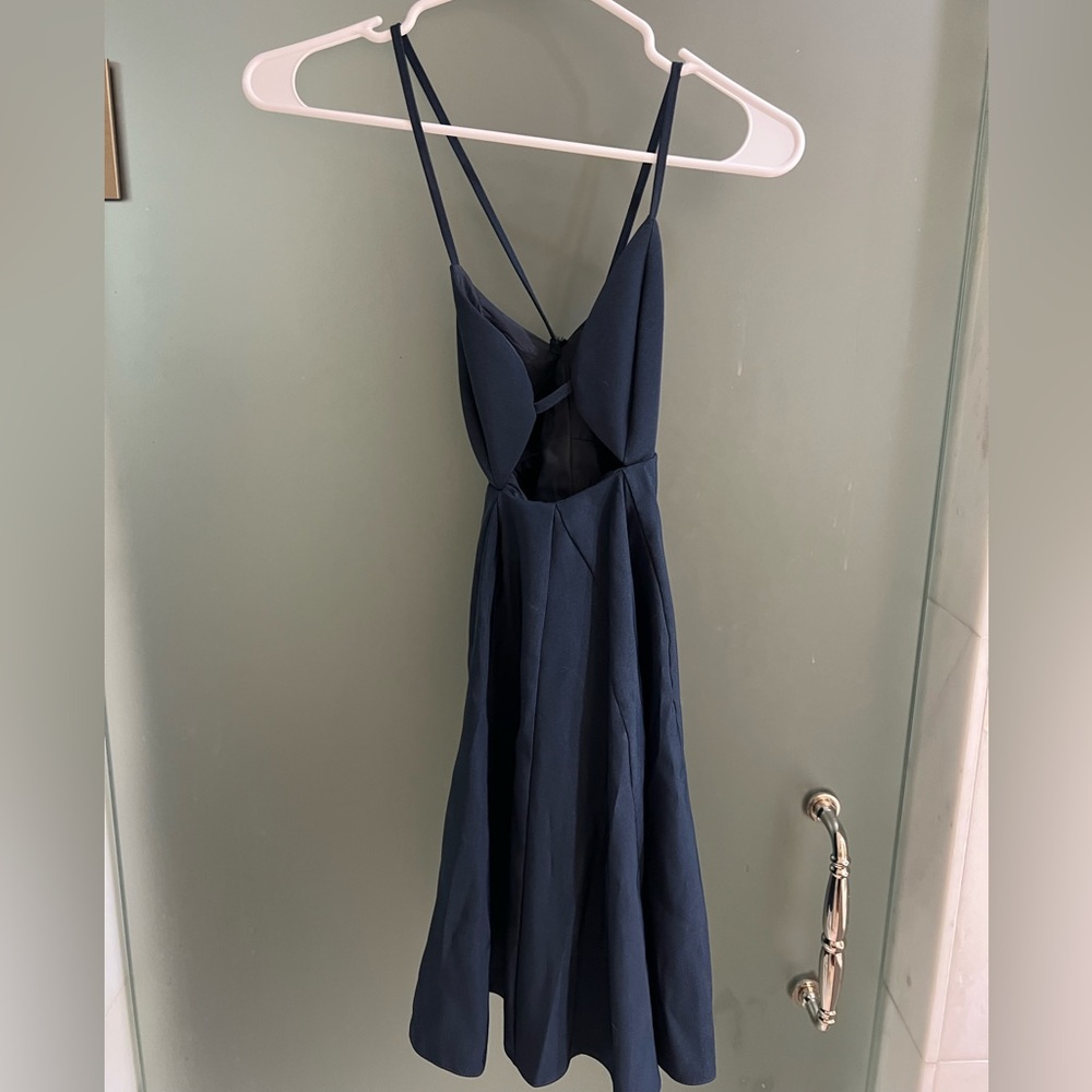 ASOS Navy Blue Mini Dress with Spaghetti Straps